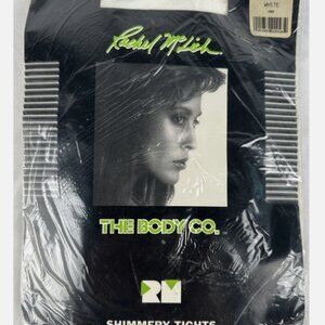 NEW Vtg 80s Body Co Rachel McLish White Shimmery Tights Size C Nylon Lycra Dance